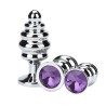 Thread Metal Plated Jeweled Butt Plug