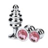 Thread Metal Plated Jeweled Butt Plug