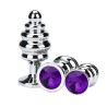 Thread Metal Plated Jeweled Butt Plug