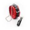 Leather Locking Red/Black Fetish Collar