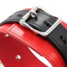 Leather Locking Red/Black Fetish Collar