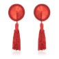 Satin Lace Nipple Covers With Tassels