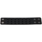 Three-row leather studded wide bracelet