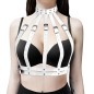 Front Cross Buckled Chest Belts With Riveted Collar