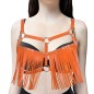 Women's Leather Body Chest Harness Belt Fringe Tassel