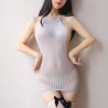 Sexy Women Stripe Backless Night Dress
