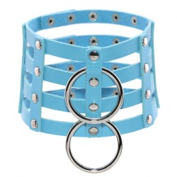 Four Rows Leather Bondage Collar