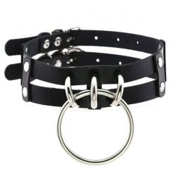Punk Gothic Two Line Choker Neck Ring
