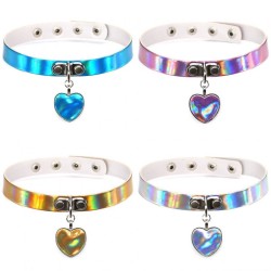 Heart Pendant Leather Collar - Laser