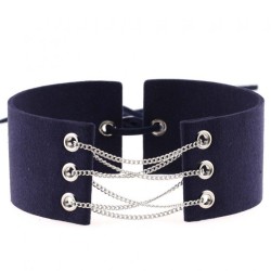Coral Fleece Binding Collar - Silver