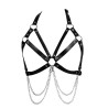 Nipple Hollowed Out Leather Halter Bra