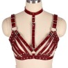 Women's Leather Vest Bra Harness With Collar