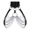 Wide Leather Collar With Bra Chain