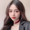 N324 Pearl Circle Velvet Collar