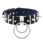 Spiked Rivet Double Ring Pendant Collar