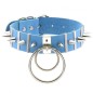Spiked Rivet Double Ring Pendant Collar