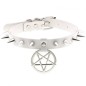 Rivet Pentagram Pendant Leather Choker
