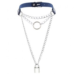 Chain Lock Pendant Ring Collar