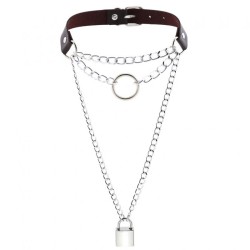 Chain Lock Pendant Ring Collar