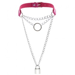 Chain Lock Pendant Ring Collar