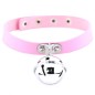 Leather Silver Bell Pendant Collar