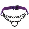 Black Heart Ring Chain Neck Necklace