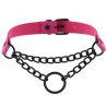 Black O Ring Chain Neck Necklace