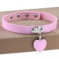 Punk Goth Heart Pendant Necklace Leather Collar