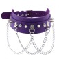 Spikes Collar With Silver Chain