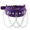 Spikes Collar With Silver Chain