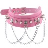 Spikes Collar With Silver Chain