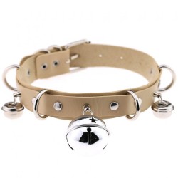 D Ring Punk Collar With Bell