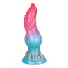 Alien Beast Cyan Rainbow 7.3" Dildo - G