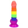 Rainbow Silicone Dildo 7.2 Inch