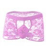 Alluring Front Hollowed-out Lace Boxer Briefs