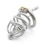 Bent Ring Chastity Cage with Silicone Urethral Plug