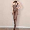 Women Haltered Topless Crotchless Mesh Jumpsuits